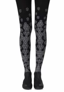 Zohara "Queen Bee" Grey Print Tights