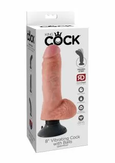 King Cock 8 Inch Vibrating Dildo with Balls