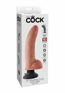 King Cock 9 Inch Vibrating Dildo with Balls