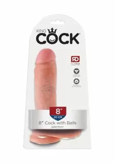 King Cock 8 Inch Dildo with Balls