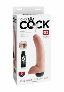 King Cock 9 Inch Squirting Dildo with Balls