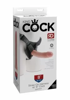 King Cock Strap on Harness with 8 Inch Dildo