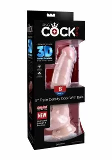 King Cock Plus 8 Inch Triple Density Dildo with Balls