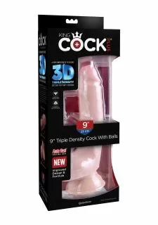 King Cock Plus 9 Inch Triple Density Dildo with Balls
