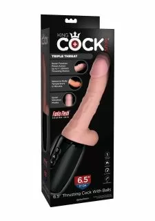 King Cock Plus 6.5 Inch Thrusting Dildo with Balls