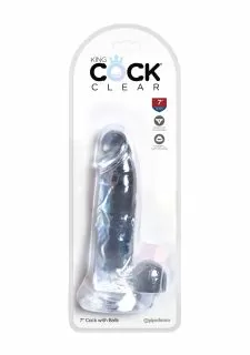 King Cock Clear 7 Inch Dildo with Balls