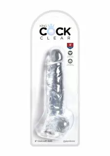King Cock Clear 8 Inch Dildo with Balls