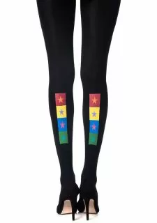 Zohara "United Colors" Black Print Tights