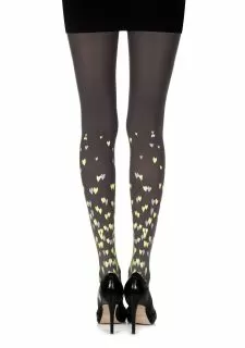 Zohara "Queen Of Hearts" Grey Print Tights
