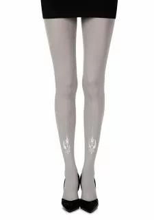 Zohara "Silver Line" Grey Print Tights