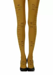 Zohara "Tape Measure" Mustard Print Tights