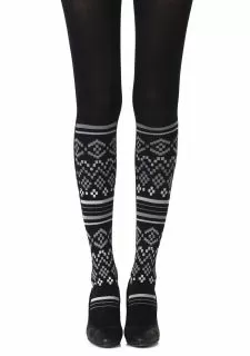 Zohara "Too Cool" Light Grey Print Tights