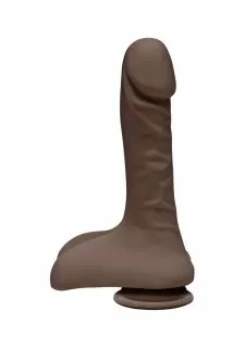 The D™ - Super D - ULTRASKYN™ 9" Dildo with Balls - Chocolate
