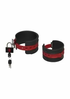 KINK - Silicone Wrist Cuffs - Black & Red