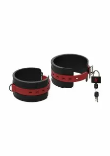 KINK - Silicone Ankle Cuffs - Black & Red