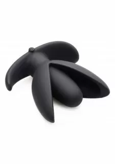 Master Series Sprouted 10X Silicone Vibrating Anchor Anal Plug - Black