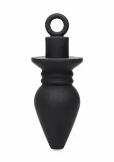 Master Series Plunged Silicone Hollow Plug with insert - Black