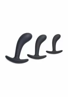 Master Series Dark Delights 3 Piece Curved Anal Trainer Set - Black