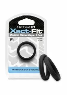 PerfectFitBrand #11 Xact-Fit Cock Ring 2-Pack - Black
