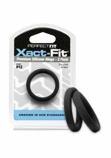 PerfectFitBrand #12 Xact-Fit Cock Ring 2-Pack - Black