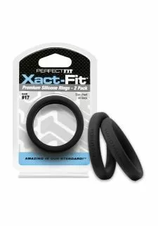 PerfectFitBrand #17 Xact-Fit Cock Ring 2-Pack - Black