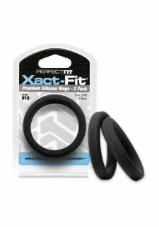 PerfectFitBrand #19 Xact-Fit Cock Ring 2-Pack - Black