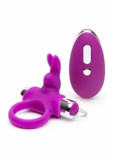 Happy Rabbit Remote Control Cock Ring - Purple