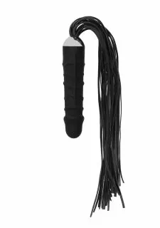 Ouch Black Whip with Realistic Silicone Dildo - Black