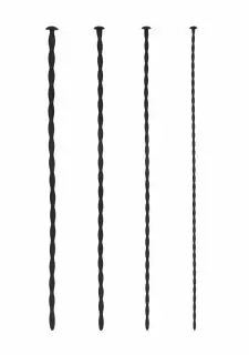 Ouch Silicone Spiral Screw Plug Set - Beginner Urethral Sounding - Black