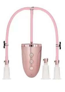 Pumped Automatic Rechargeable Clitoral & Nipple Pump Set - Medium - Pink