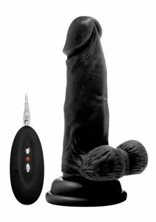 Real Rock Vibrating Realistic Cock - 6" - With Scrotum