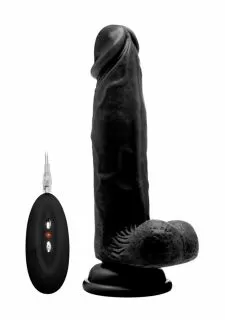 Real Rock Vibrating Realistic Cock - 8" - With Scrotum