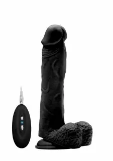 Real Rock Vibrating Realistic Cock - 9" - With Scrotum