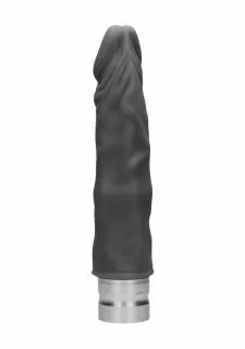 Real Rock Skin 7" / 17 cm Realistic Vibrating Dildo - Black