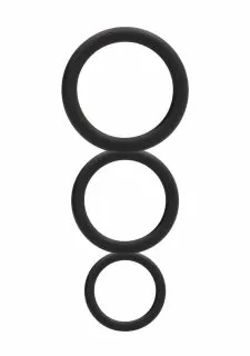 Shots Toys Round Cock Ring Set - Black