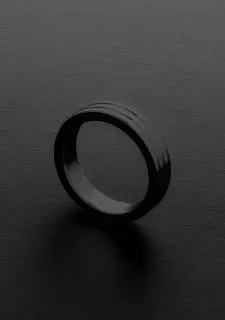 Shots - Steel Golden Black Ribbed C-Ring (10x40mm)