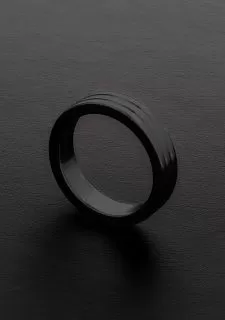 Shots - Steel Golden Black Ribbed C-Ring (10x50mm)