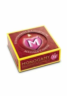 Small Monogamy Intimate Massage Candle 25g - Strawberries & Champagne