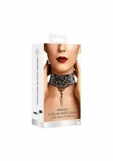Graffiti Printed Collar with Leash