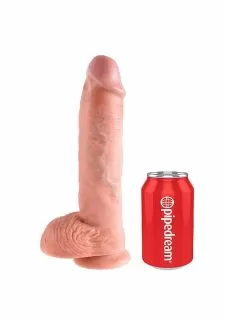 King Cock 10 Inch Realistic Dildo With Balls -Flesh