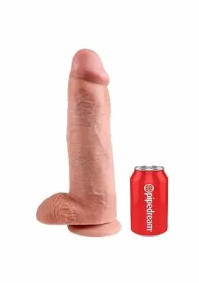 King Cock 12 Inch Realistic Dildo With Balls -Flesh