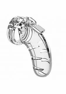 ManCage Model 03 Chastity Cock Cage Device 4.5 Inches-Clear
