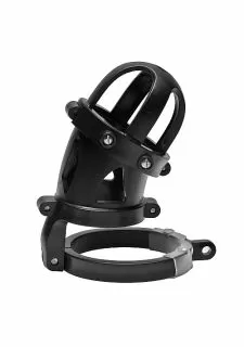 Master Series Oppressor Male Chastity Cock Cage with Ball Clamp and Anal Hook